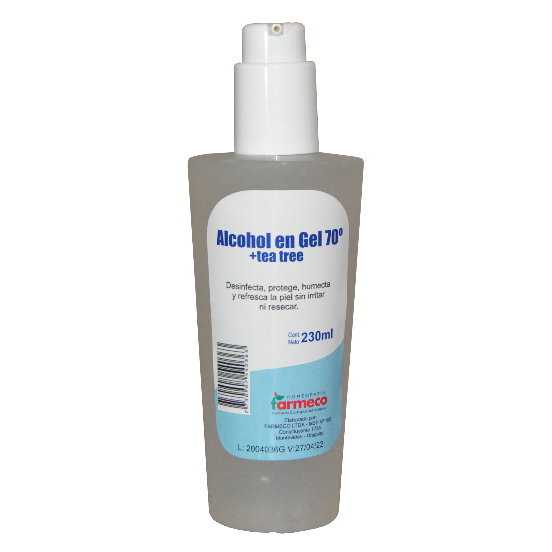 Alcohol en Gel 70° + Tea Tree 230ml